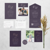 Pumpkin Vines Monogram Wedding RSVP Card Karte