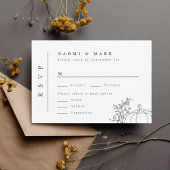 Pumpkin Vines Monogram Wedding RSVP Card Karte
