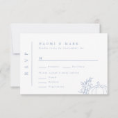 Pumpkin Vines Monogram Wedding RSVP Karte (Vorderseite)