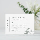 Pumpkin Vines Monogram Wedding RSVP Karte (Stehend Vorderseite)