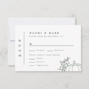 Pumpkin Vines Monogram Wedding RSVP Karte