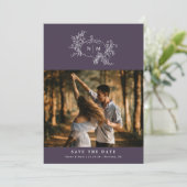 Pumpkin Vines Monogram Wedding Save The Date (Stehend Vorderseite)