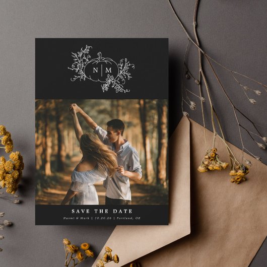 Pumpkin Vines Monogram Wedding  Save The Date