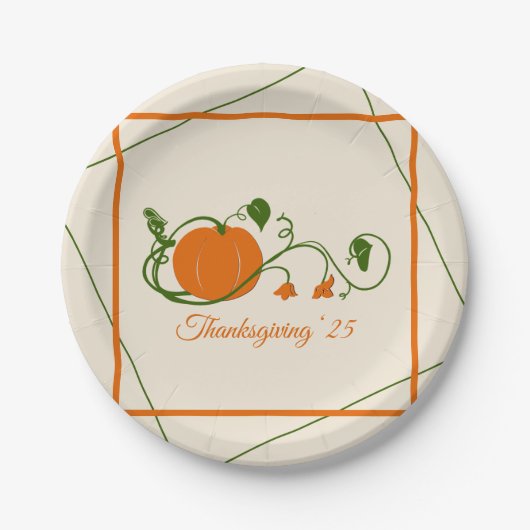 Pumpkin Vines Pappteller (Vorderseite)