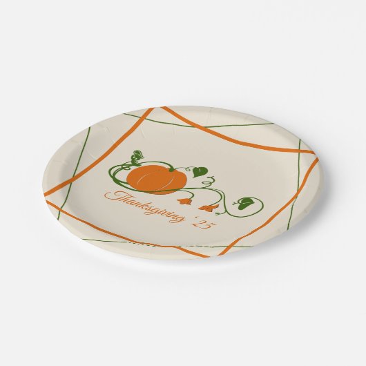 Pumpkin Vines Pappteller (Schrägansicht)