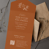 Pumpkin Vines Wedding Monogram with RSVP All In One Einladung