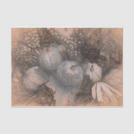Pumpkin Vintag Antique Sepia Gray Fall Sketch Seidenpapier