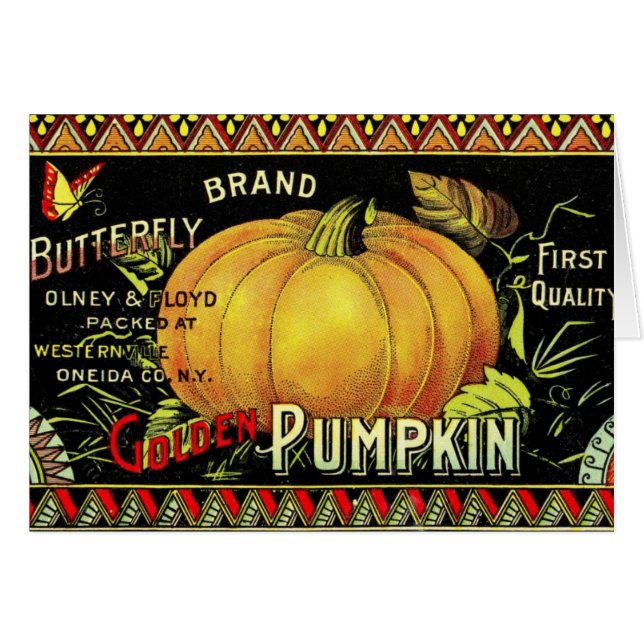Pumpkin-Vintag-Etikett (Vorderseite (Horizontal))
