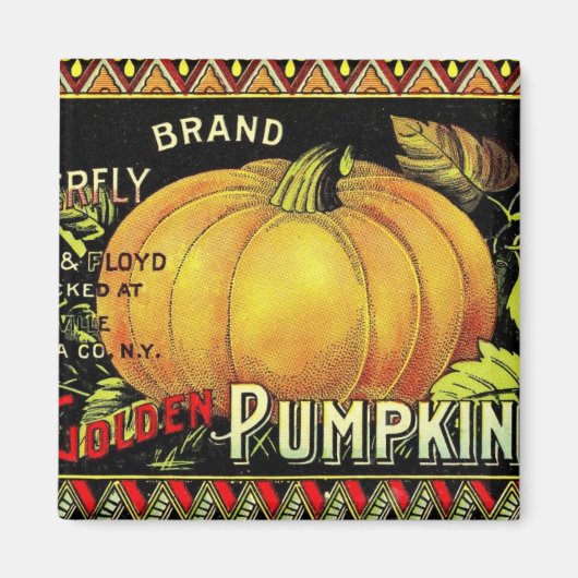 Pumpkin-Vintag-Etikett Magnet (Vorne)