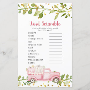 Pumpkin Vintag Truck Word Scramble Game