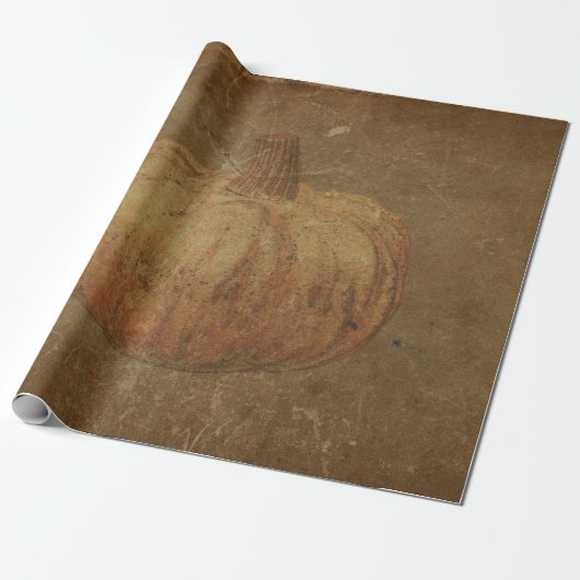 Pumpkin Vintage antike Orange Herbsttextur Geschenkpapier (Ungerollt)