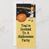 Pumpkin Vintage Halloween-Einladung Einladung (Rückseite)