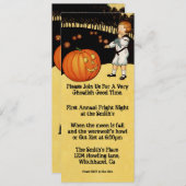 Pumpkin Vintage Halloween-Einladung Einladung (Vorne/Hinten)