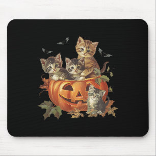 Pumpkin Vintagen 90er Cat Retro Halloween Mousepad
