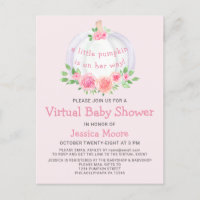 Pumpkin Virtual Baby Dusche Einladung Postkarte