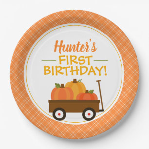 Pumpkin Wagens Geburtstagsparty Pappteller