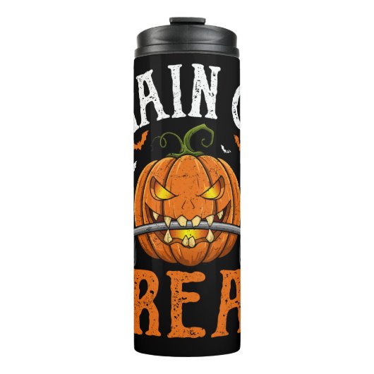 Pumpkin-Wägezug oder Leckerei Thermosbecher (Vorderseite)