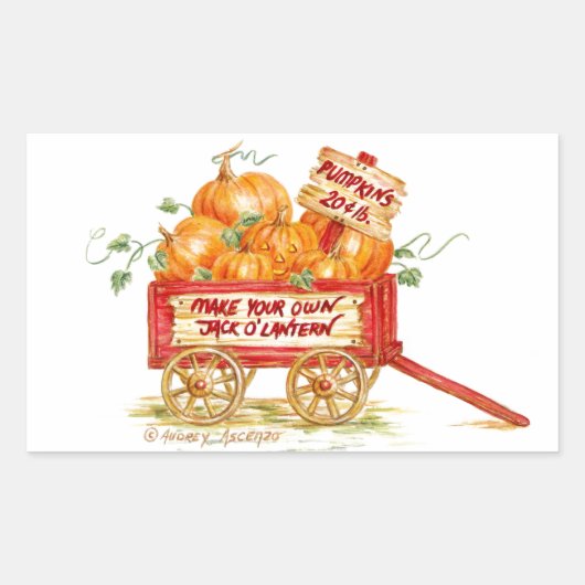 Pumpkin Wagon Halloween Stickers (Vorderseite)
