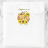 Pumpkin Warm Welcome Classic Round Sticker (Tasche)