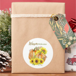 Pumpkin Warm Welcome Classic Round Sticker