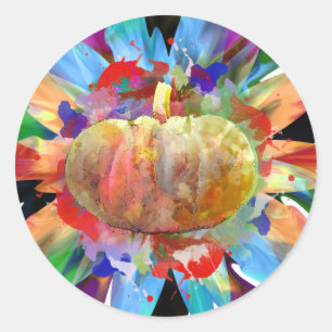 Pumpkin Wassercolor Halloween Herbssaison Runder Aufkleber