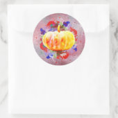 Pumpkin Wassercolor Halloween Herbssaison Runder Aufkleber (Tasche)
