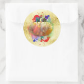 Pumpkin Wassercolor Halloween Herbssaison Runder Aufkleber (Tasche)