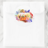 Pumpkin Wassercolor Halloween Herbssaison Runder Aufkleber (Tasche)