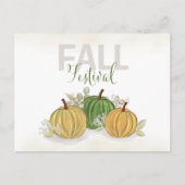 Pumpkin Wasserfarbe Einfaches Herbstfest Postkarte (Vorderseite)