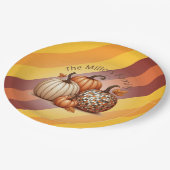 Pumpkin Wasserfarbe Elegantes personalisiertes Mus Pappteller (Schrägansicht)