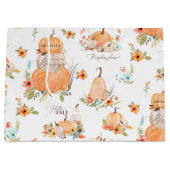 Pumpkin Wasserfarbe Herbst Blume in Herbstlauben Große Geschenktüte (Vorderseite)