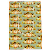 Pumpkin Wasserfarbe Herbst Sonnenblume Mittlere Geschenktüte (Rückseite)