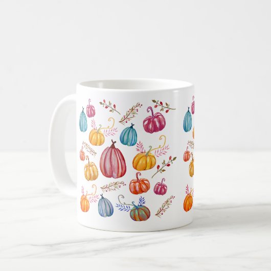 Pumpkin Wasserfarbe Kunst Custom Tasse (Vorderseite Links)
