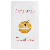 Pumpkin Wasserfarbe mit Namen Kleine Geschenktüte (Rückseite)