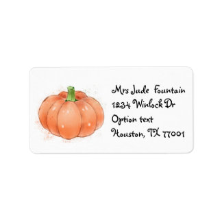Pumpkin Wasserfarbe Rücksendeadresse Mailing Label Adressaufkleber