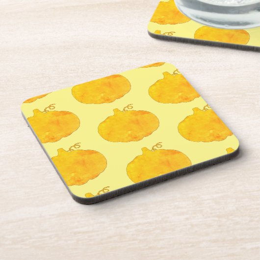 Pumpkin Wasserfarben-Mustermalerei Getränkeuntersetzer (Linke Seite)