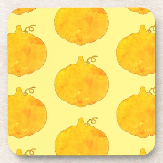 Pumpkin Wasserfarben-Mustermalerei Getränkeuntersetzer (Vorderseite)
