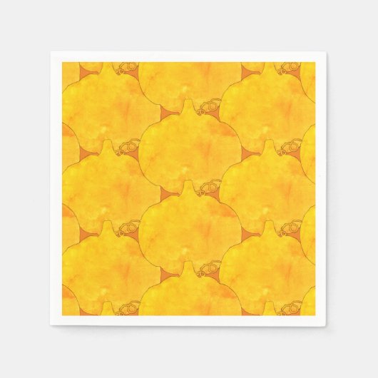 Pumpkin Wasserfarben-Mustermalerei Serviette (Vorderseite)