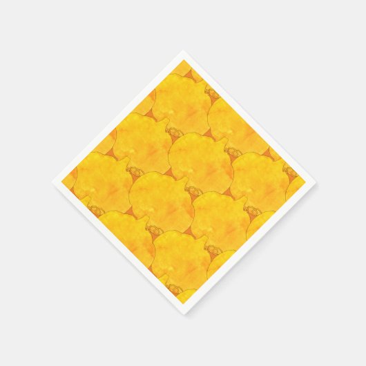 Pumpkin Wasserfarben-Mustermalerei Serviette (Ecke)