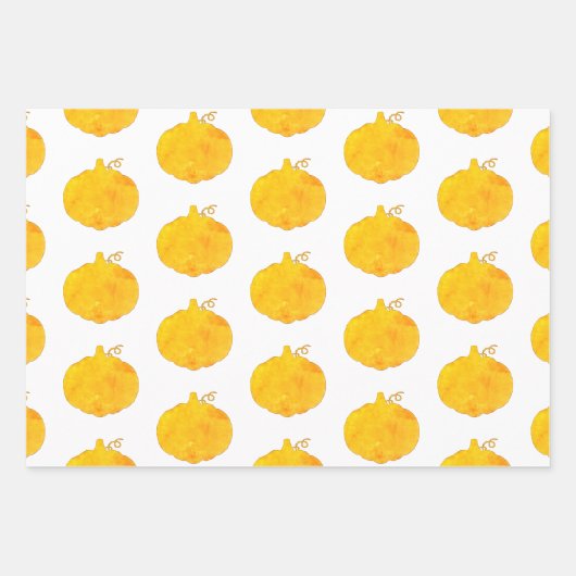 Pumpkin Wasserfarbenmalerei Geschenkpapier Set (Vorderseite 2)