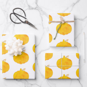 Pumpkin Wasserfarbenmalerei Geschenkpapier Set