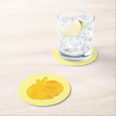 Pumpkin Wasserfarbenmalerei Runder Pappuntersetzer (Vor Ort)