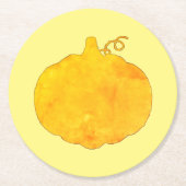 Pumpkin Wasserfarbenmalerei Runder Pappuntersetzer (Vorderseite)