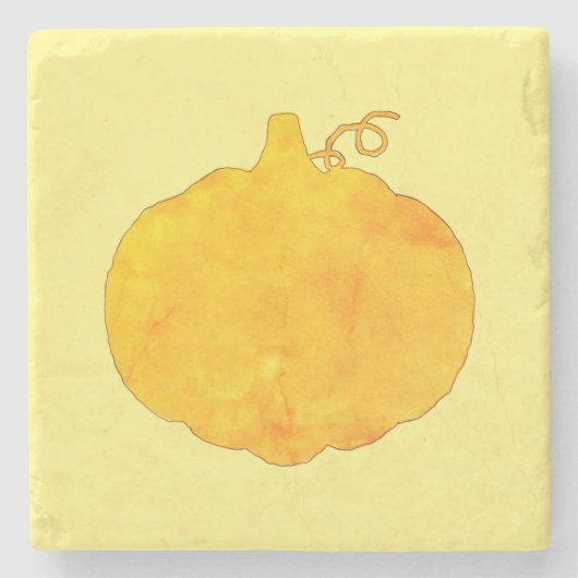 Pumpkin Wasserfarbenmalerei Steinuntersetzer (Vorderseite)