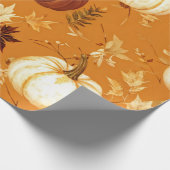 Pumpkin Wasserfarbfall & Herbst Erntedank Geschenkpapier (Ecke)