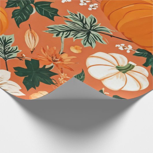 Pumpkin Wasserfarbfall & Herbst Erntedank Geschenkpapier (Ecke)