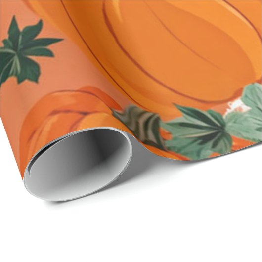 Pumpkin Wasserfarbfall & Herbst Erntedank Geschenkpapier (Rolleneckpunkt)