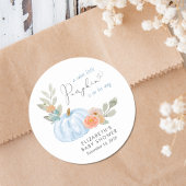 Pumpkin Watercolor Baby Boy Dusche Runder Aufkleber