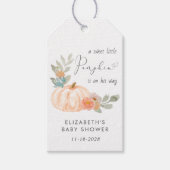 Pumpkin Watercolor Babydusche Danke Geschenkanhänger (Vorderseite)