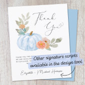 Pumpkin Watercolor Babydusche Danke Karte